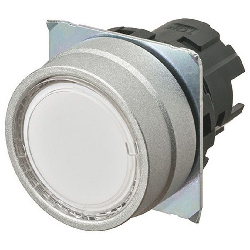 OMRON - Pushbutton A22NZ 22 dia., bezel brushed - A22NZ-MNM-TWA