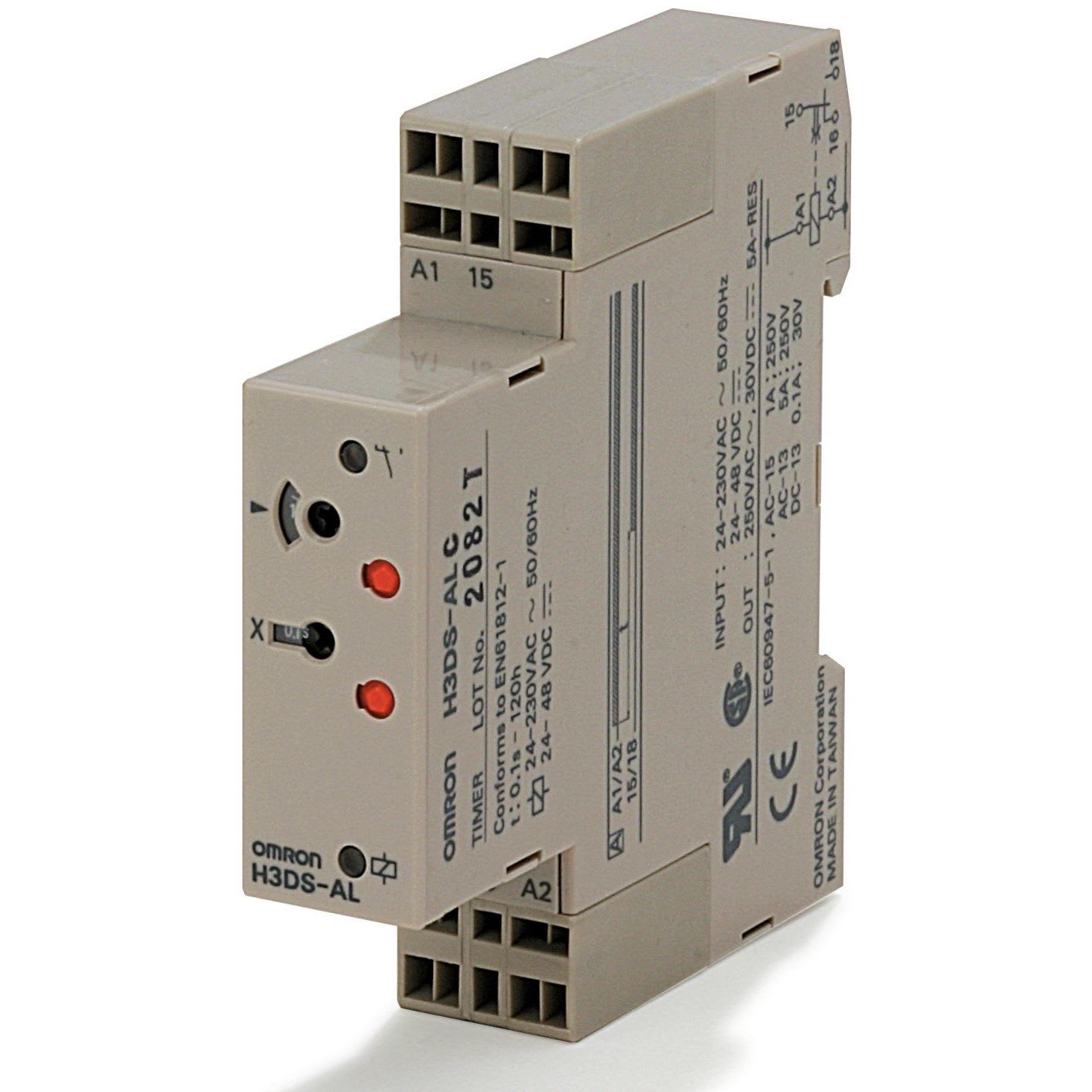 OMRON - Timer, DIN rail mounting, 17.5 mm, 24-23 - H3DS-ALC