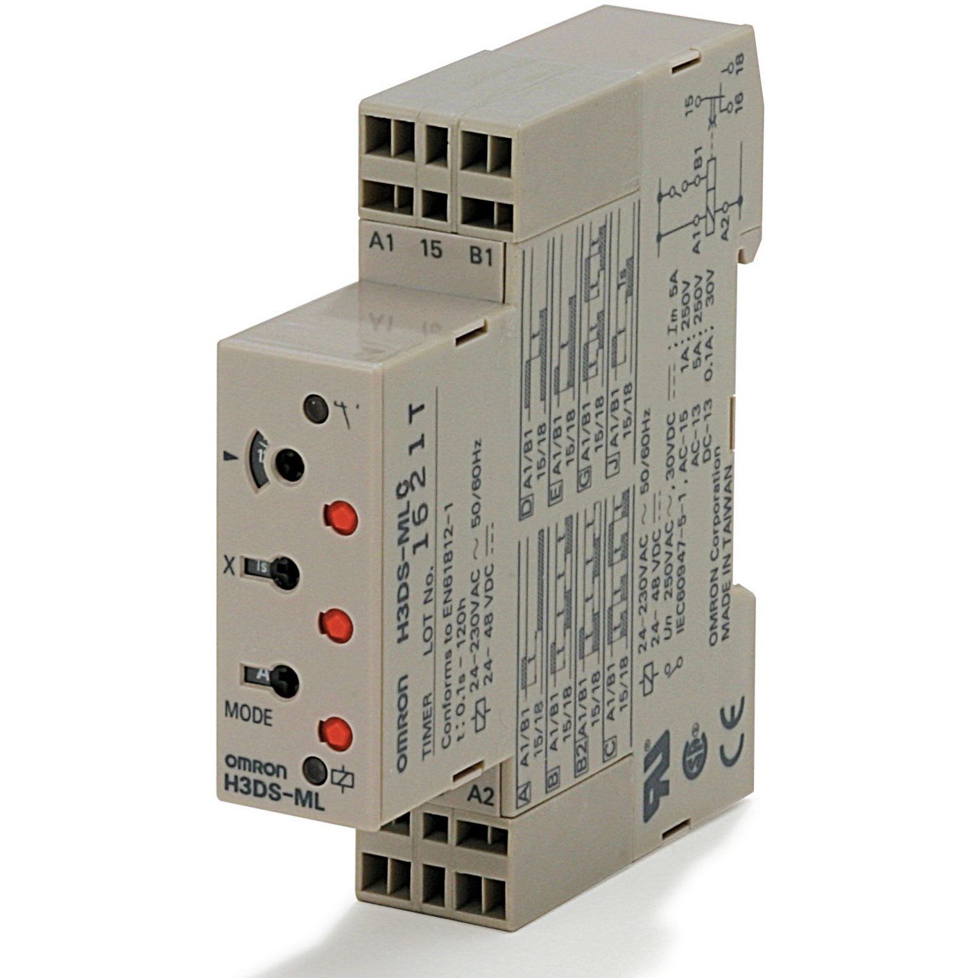 OMRON - Timer, DIN rail mounting, 17.5 mm, 24-23 - H3DS-MLC