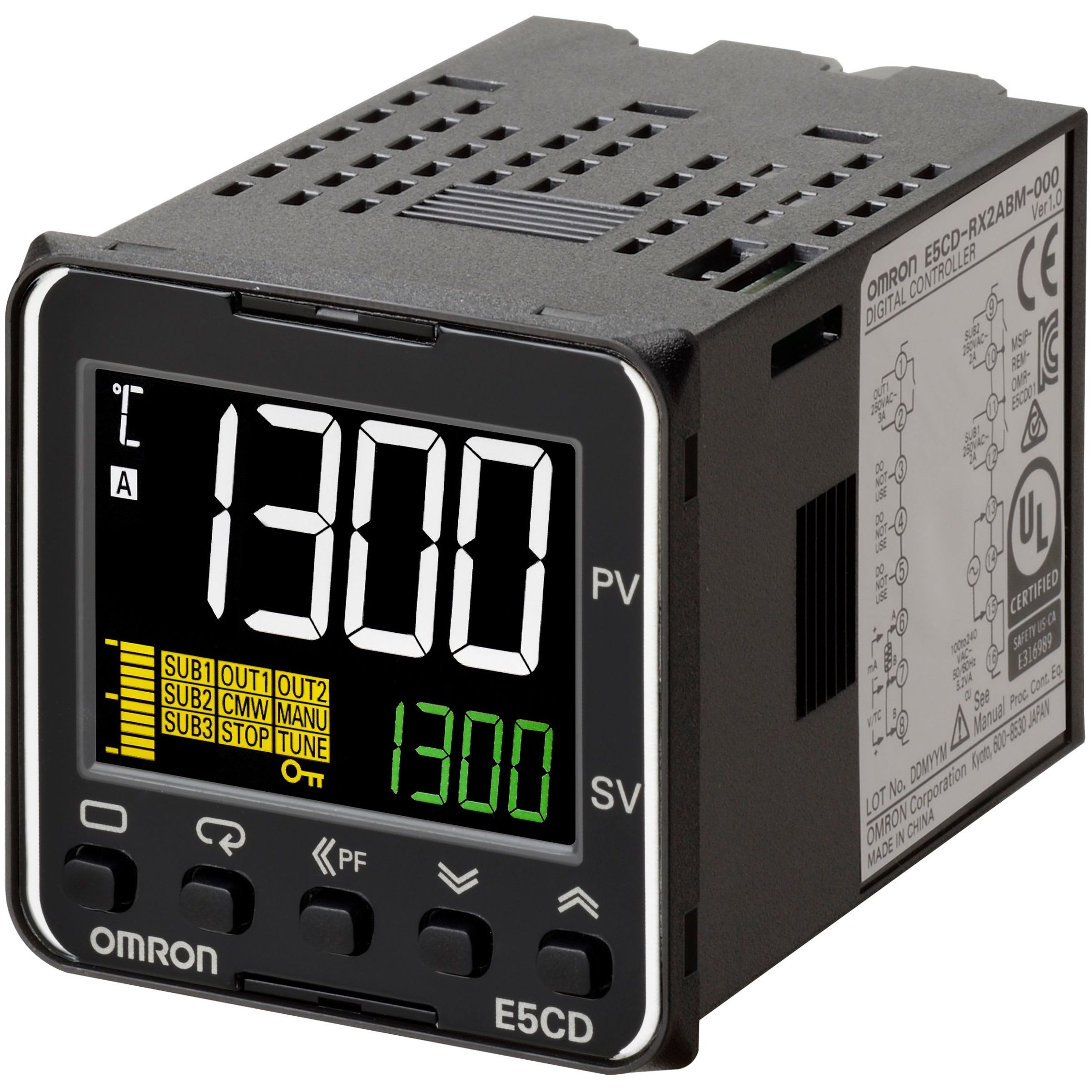 OMRON - Temperature controller, PRO, 1/16 DIN (4 - E5CD-QX2ABM-002