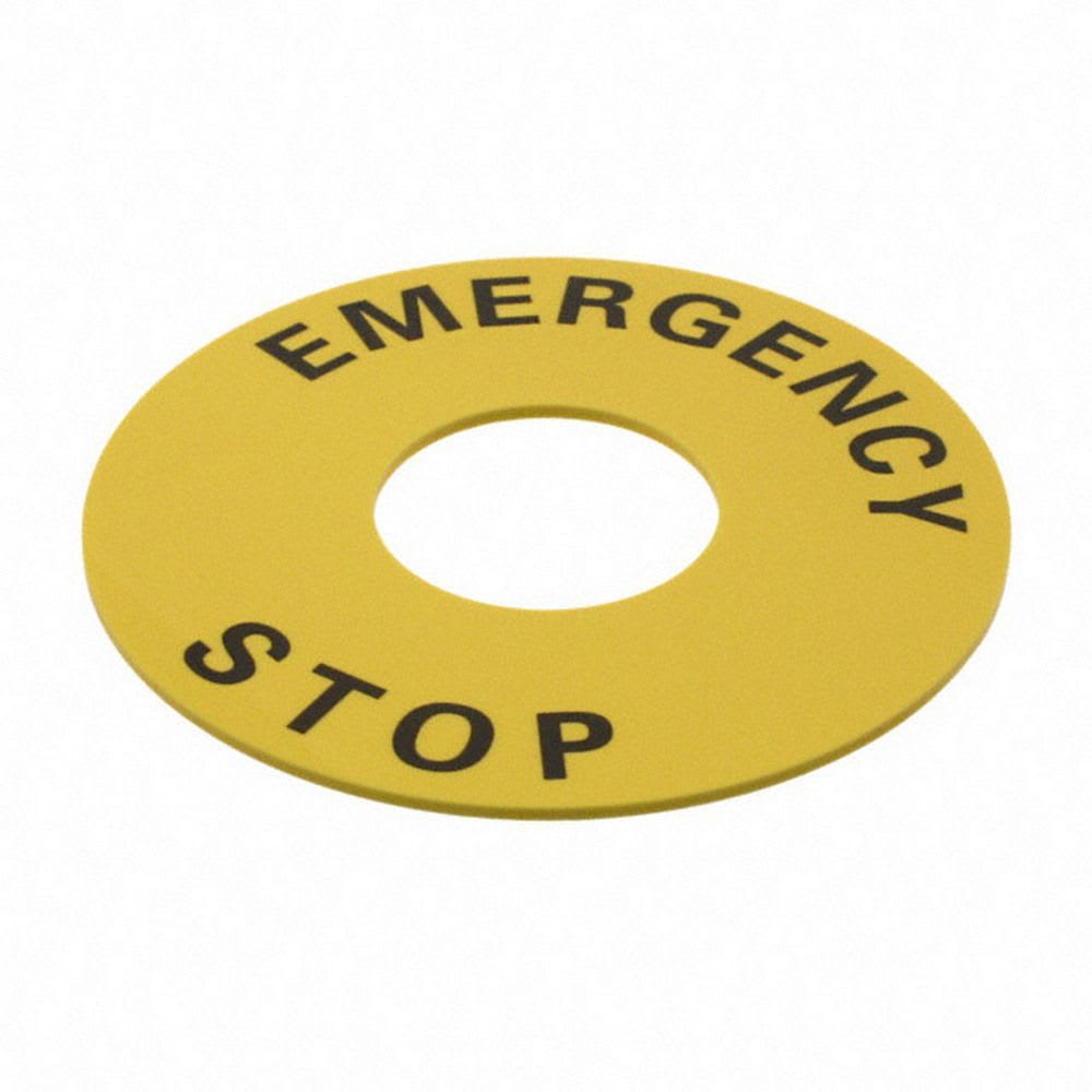 OMRON - Legend plate, emergency stop, 60 mm dia. - A22Z-3466-1