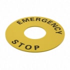 OMRON - Legend plate, emergency stop, 60 mm dia. - A22Z-3466-1