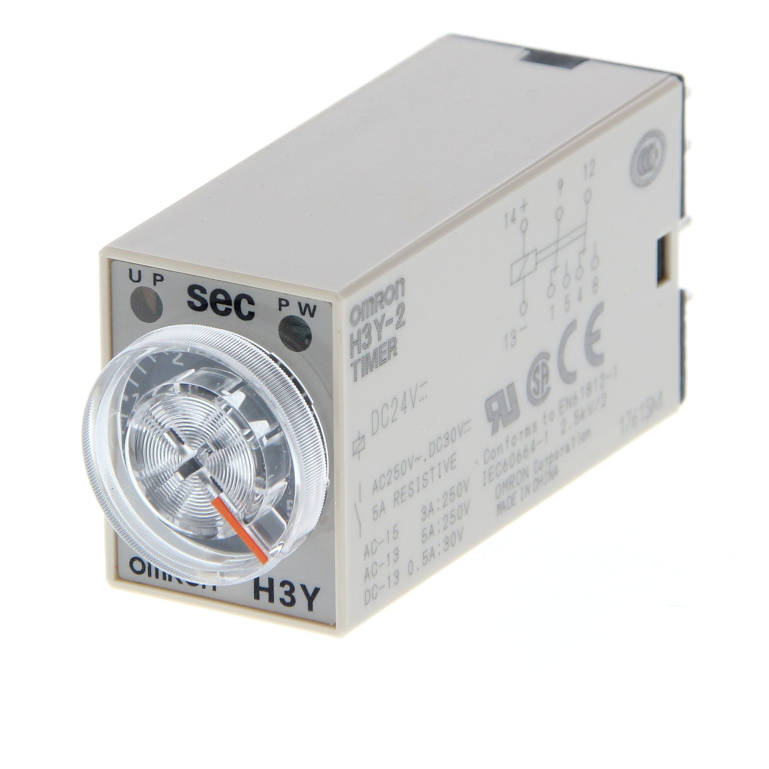 OMRON - Timer, plug-in, 14-pin, on-delay, 4PDT, - H3Y-4 AC200-230 60S