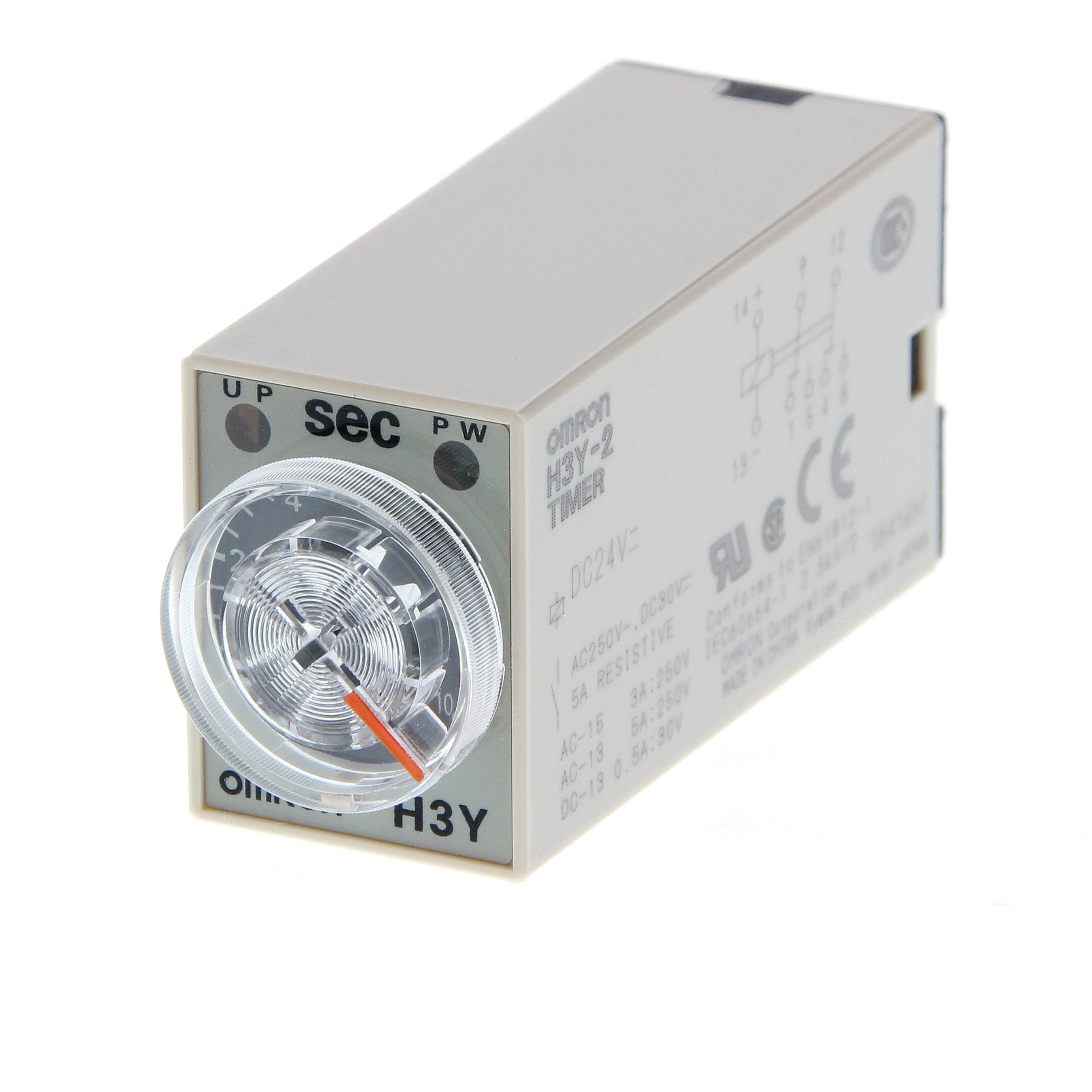 OMRON - Timer, plug-in, 14-pin, on-delay, 4PDT, - H3Y-4 DC24 10S