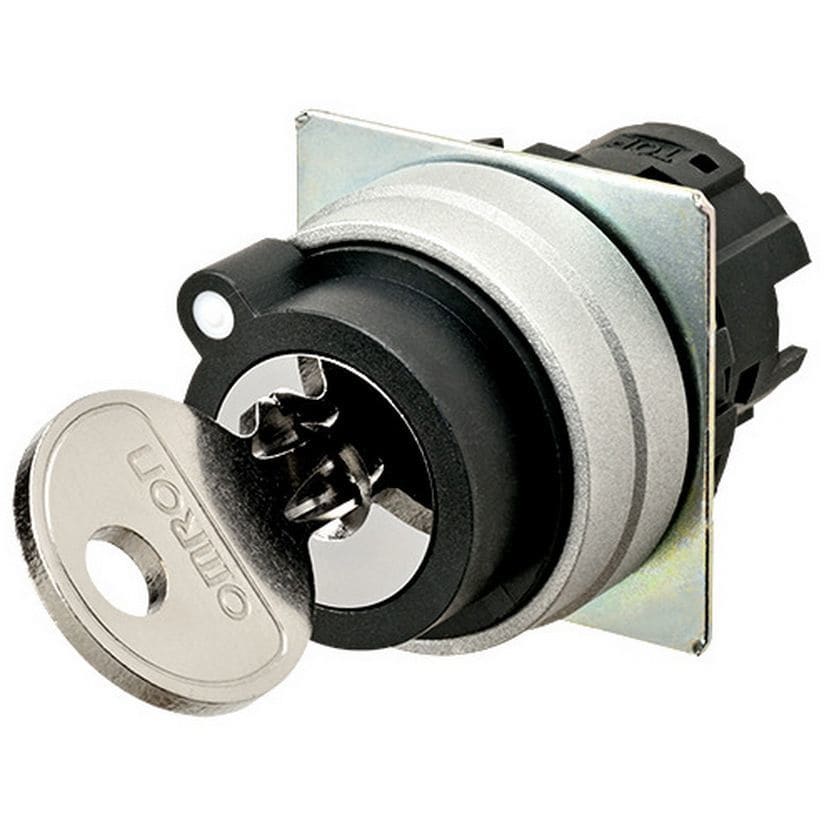 OMRON - Selector A22NZ 22 dia., Key type S, 2 po - A22NZ-2MM-01BA