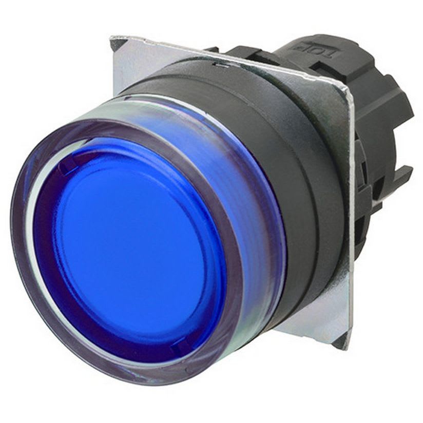 OMRON - Pushbutton A22NZ 22 dia., bezel plastic, - A22NZ-BGM-TAA