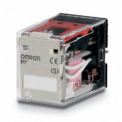 OMRON - Relay, plug-in, 14-pin, 4PDT, 5 A, mech - MY4N 24VAC (S)