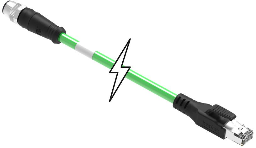 MOLEX - Sensor/Actuator/Power cable - CSE M12ETH 4P DC MA STR RJ45 STR WSOR 5M