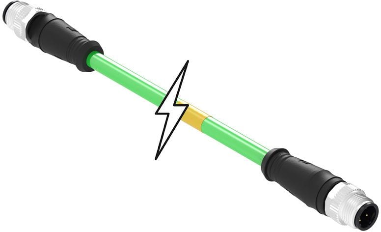 MOLEX - Sensor/Actuator/Power cable - CSE M12 ETH 4P DC WSOR 1M