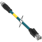 MOLEX - Patch Cord Connector - CORDSET M12 TO RJ45 CAT6A BLUE PUR 1M