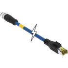 MOLEX - Patch Cord Connector - CORDSET M12 TO RJ45 CAT6A BLUE PUR 10M