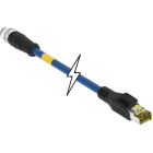 MOLEX - Patch Cord Connector - CORDSET M12 TO RJ45 CAT6A BLUE PUR 2M