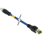 MOLEX - Patch Cord Connector - CORDSET M12 TO RJ45 CAT6A BLUE PUR 5M