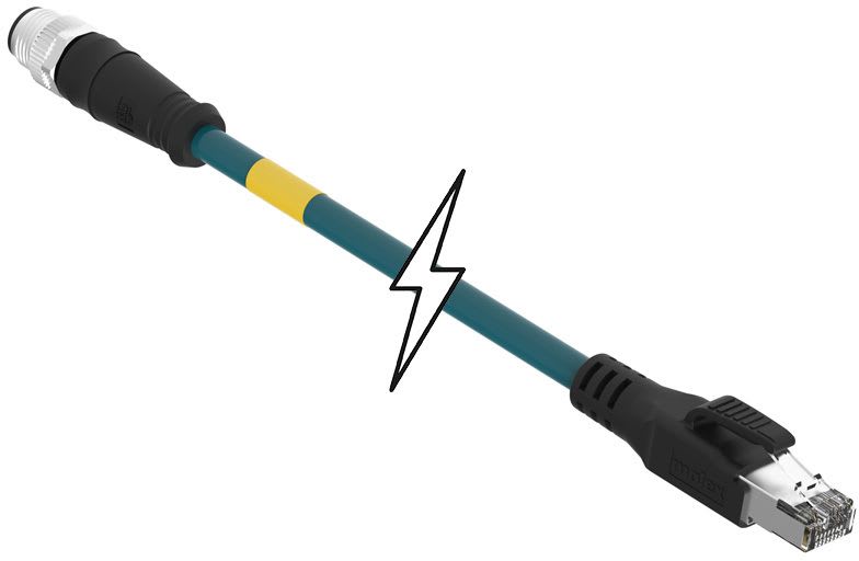 MOLEX - Sensor/Actuator/Power cable - CSE M12 ETH 4P DC MA STR RJ45 WSOR 2M