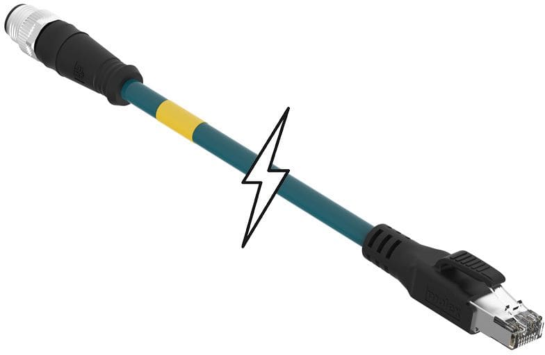 MOLEX - Sensor/Actuator/Power cable - CSE M12 ETH 4P DC MA STR RJ45 WSOR 5M