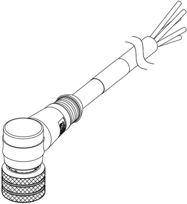 MOLEX - Sensor/Actuator/Power cable - CSE M12 3P AC FE RA PVC 2M SE