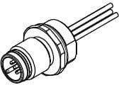 MOLEX - Mounting Circular Connector - M12-RECEPT-5P-MALE-FR-PG9-0.3M