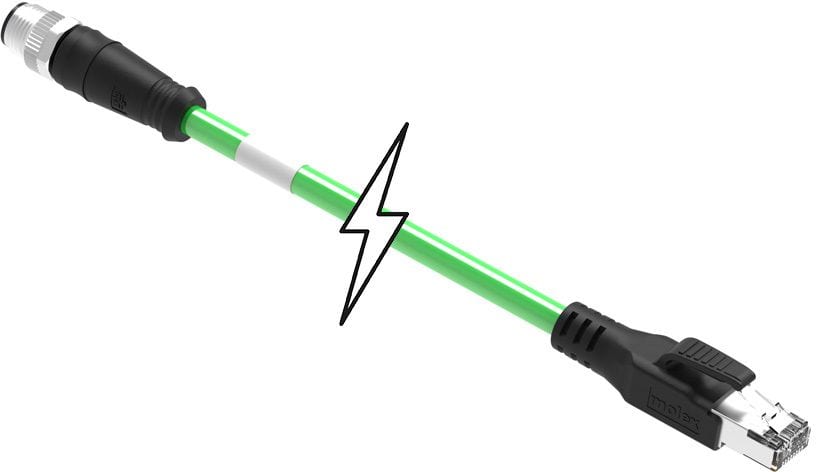 MOLEX - Sensor/Actuator/Power cable - CSEM12 ETH4P DC MA STR RJ45 STR WSOR 10M