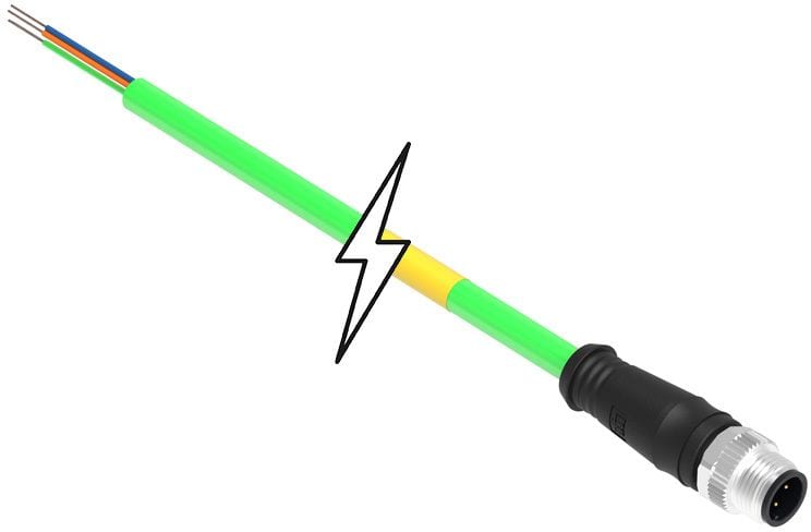 MOLEX - Sensor/Actuator/Power cable - CSE M12 ETH 4P DC MA STR WSOR 20M SE