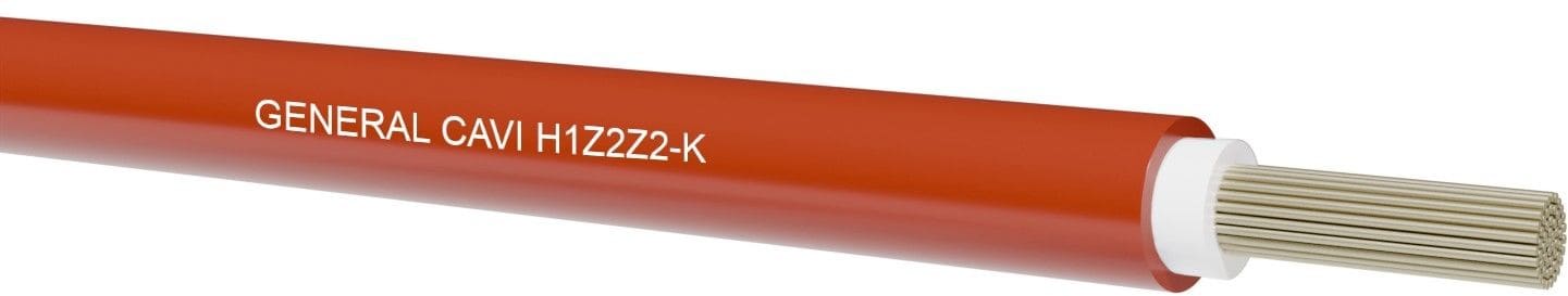 GENERAL CAVI - Aurinkopaneelijohdin-HF - H1Z2Z2-K 1x6 Punainen K500 Eca