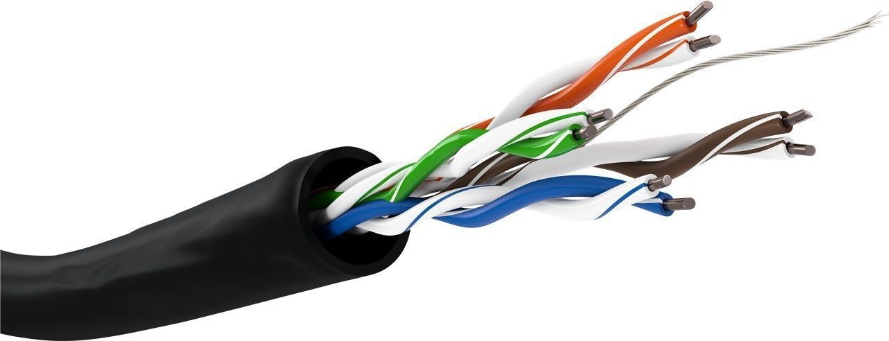GOOBAY - Tietoverkkokaapeli - Cat5e ulk U/UTP must K100 Fca