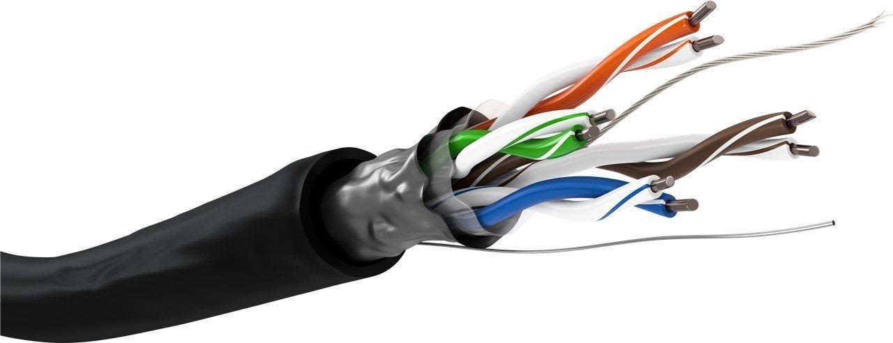 GOOBAY - Tietoverkkokaapeli - Cat5e ulk F/UTP must K100 Fca