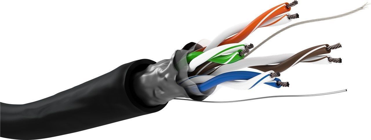 GOOBAY - Tietoverkkokaapeli - Cat5e ulk F/UTP must K100 Fca