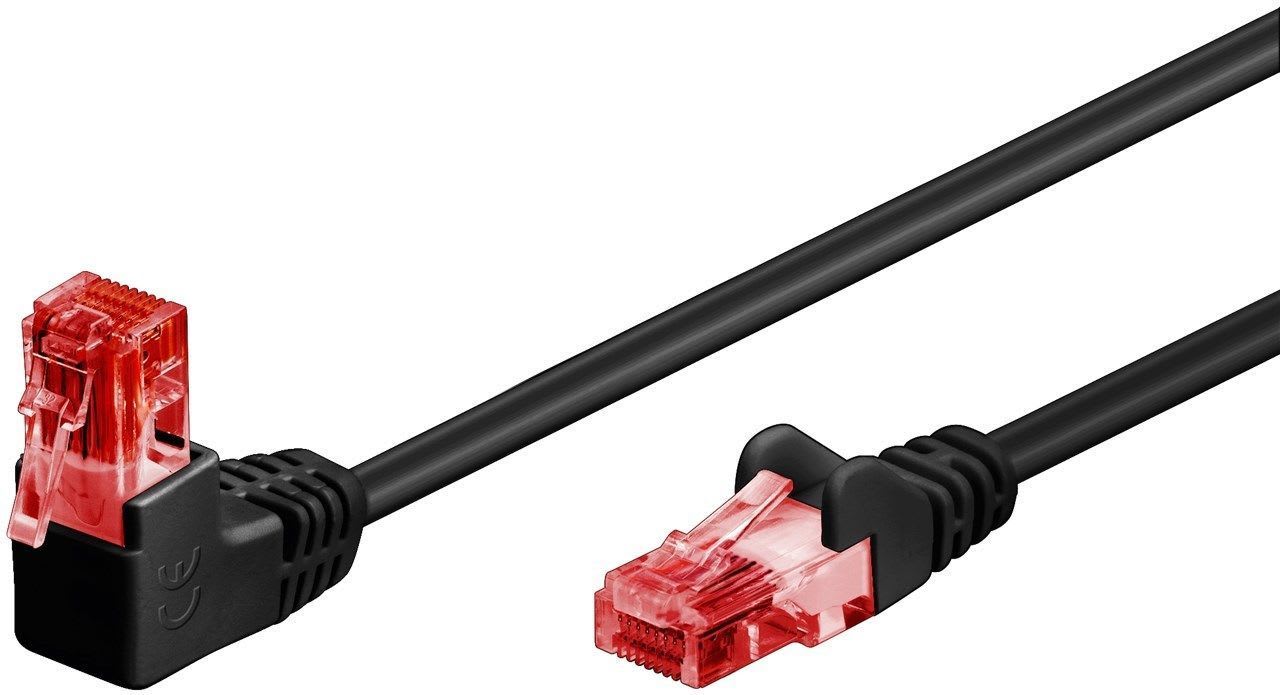 GOOBAY - Kytkentäkaapeli - CAT 6, U/UTP, kulma, 0.5m, mus