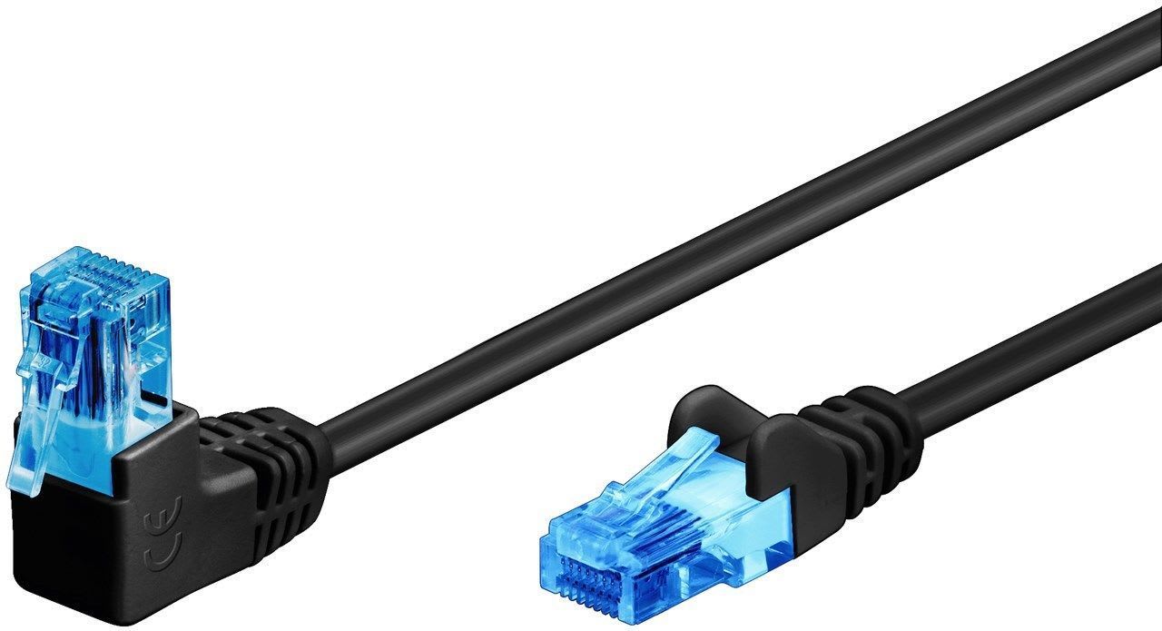 GOOBAY - Kytkentäkaapeli - CAT 6A, U/UTP, kulma, 1m, mus
