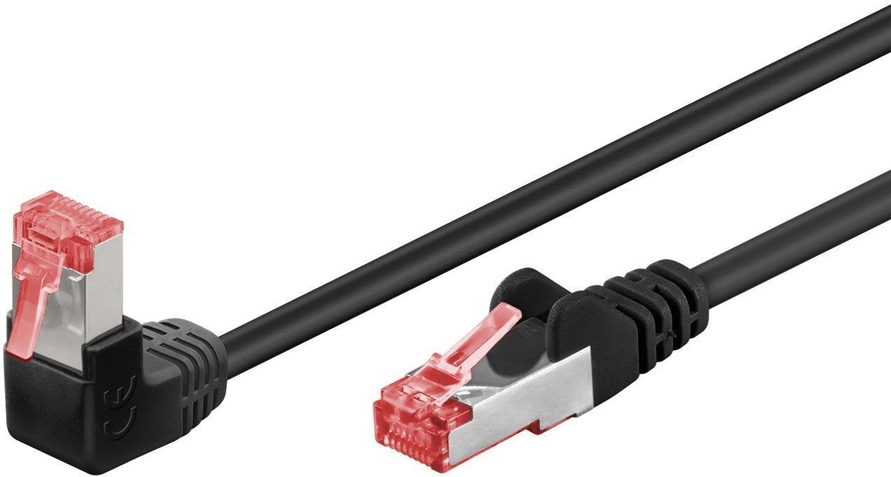 GOOBAY - Kytkentäkaapeli - CAT 6, S/FTP, kulma, 0.25m, mus