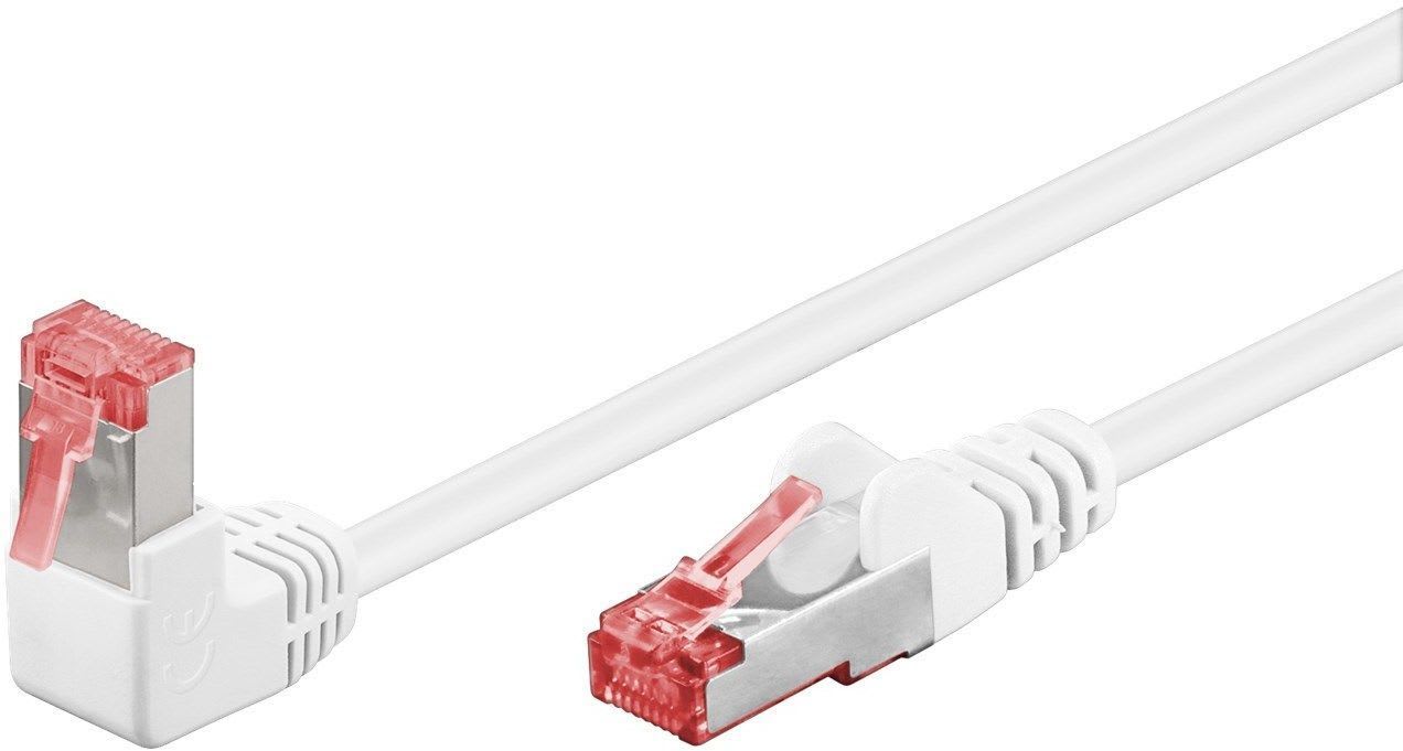 GOOBAY - Kytkentäkaapeli - CAT 6, S/FTP, kulma, 0.5m, val