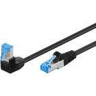 GOOBAY - Kytkentäkaapeli - CAT 6A, S/FTP, kulma, 2m, mus
