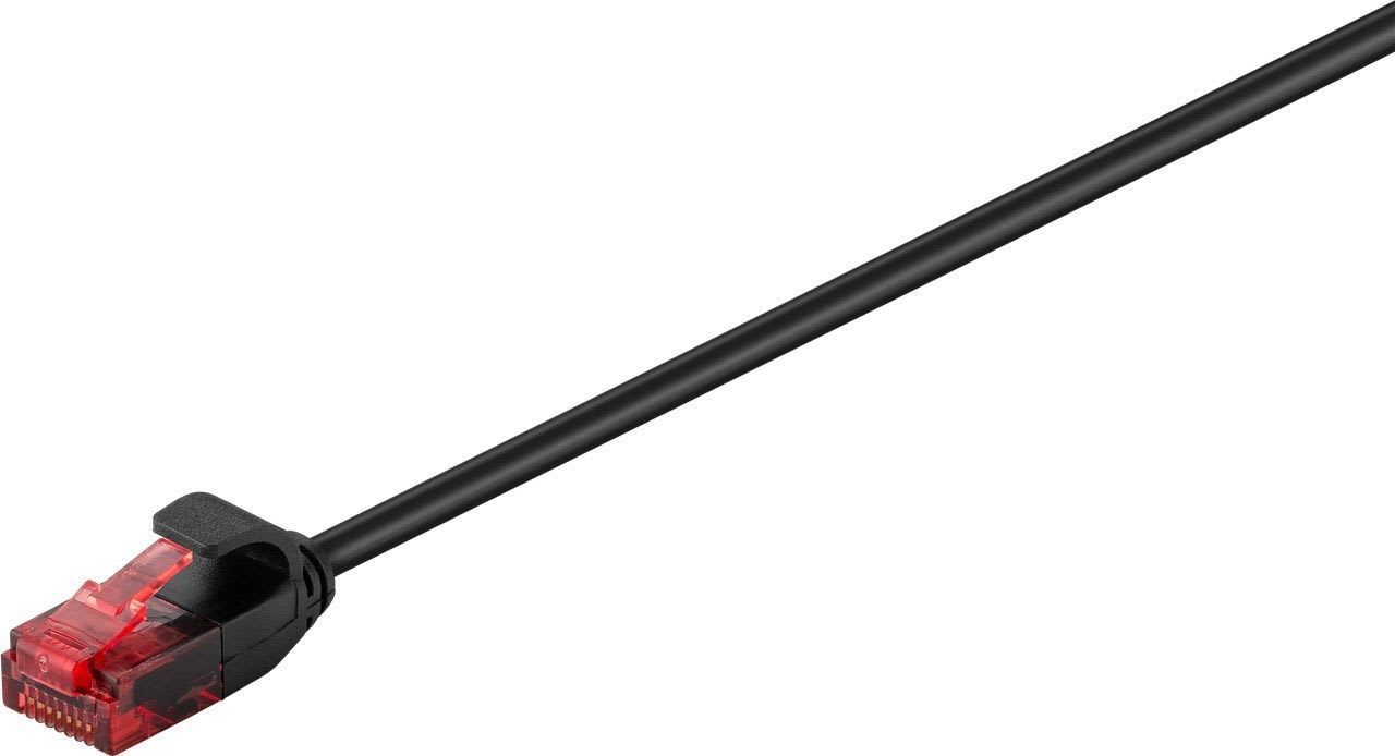 GOOBAY - Kytkentäkaapeli - CAT 6, U/UTP, ohut, 1m, mus