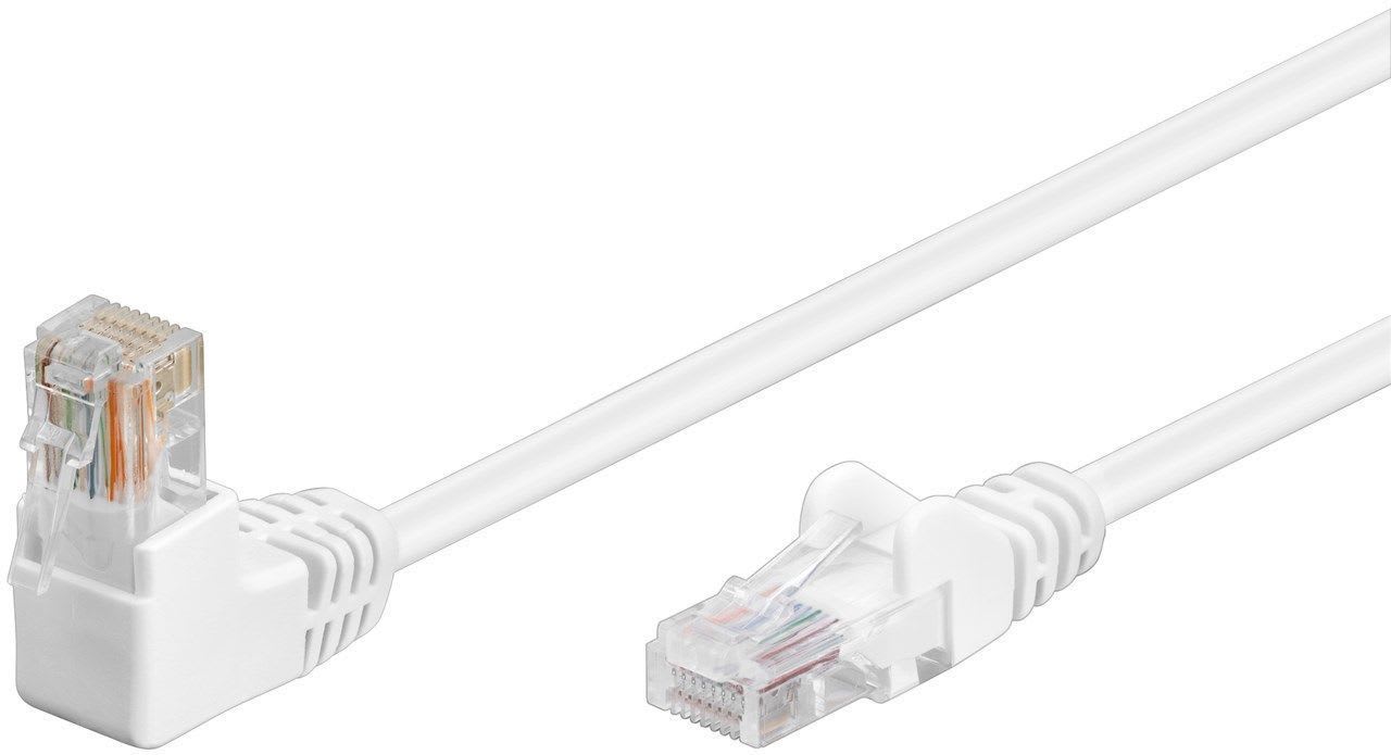 GOOBAY - Kytkentäkaapeli - CAT 5E, U/UTP, kulma, 0.5m, val