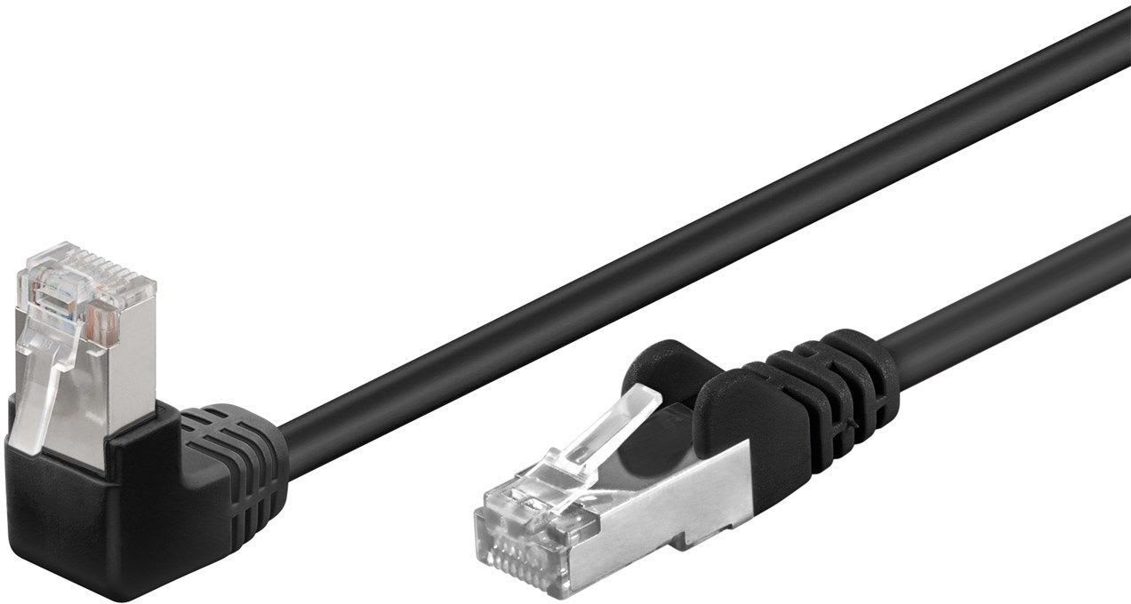 GOOBAY - Kytkentäkaapeli - CAT 5E, F/UTP, kulma, 1m, mus