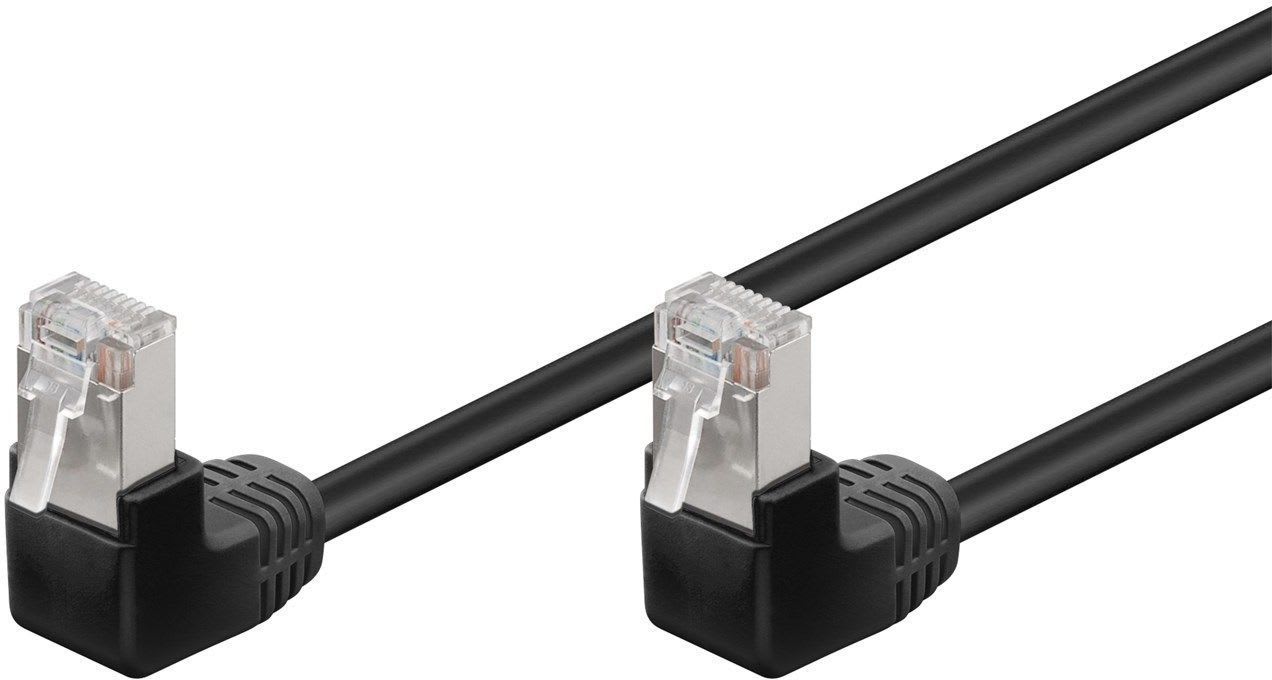 GOOBAY - Kytkentäkaapeli - CAT 5E, F/UTP, kulma, 2m, mus