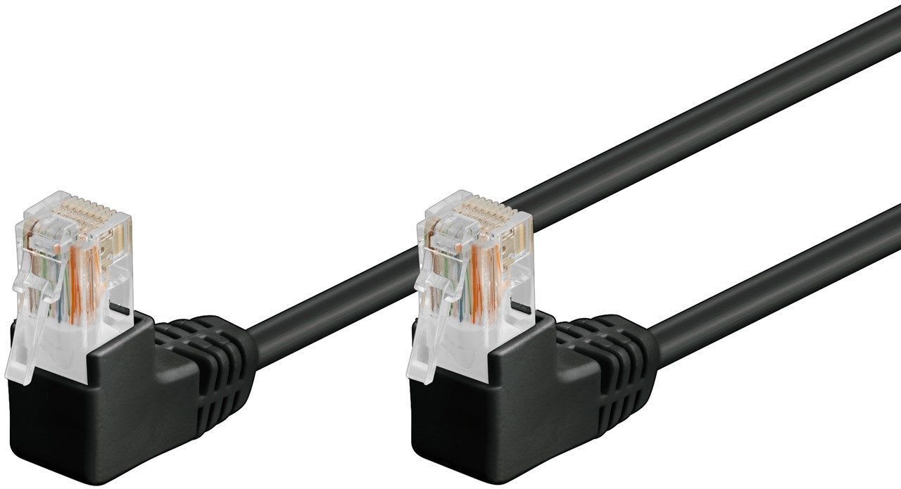 GOOBAY - Kytkentäkaapeli - CAT 5E, U/UTP, kulma, 3m, mus