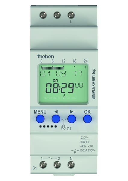 THEBEN - Kellokytkin digitaalinen - SIMPLEXA 601 Top 1-kan.24/7 230V