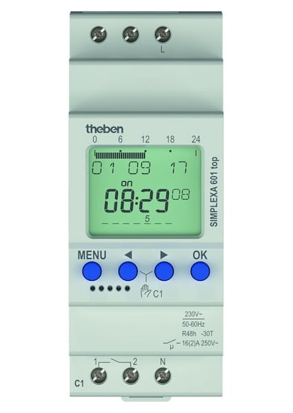 THEBEN - Kellokytkin digitaalinen - SIMPLEXA 601 Top 1-kan.24/7 230V