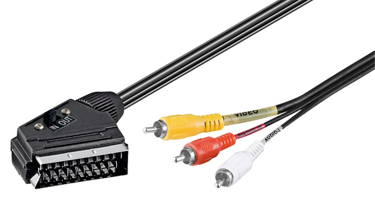 GOOBAY - Liitosjohto - SCART uros > 3RCA uros 2 m