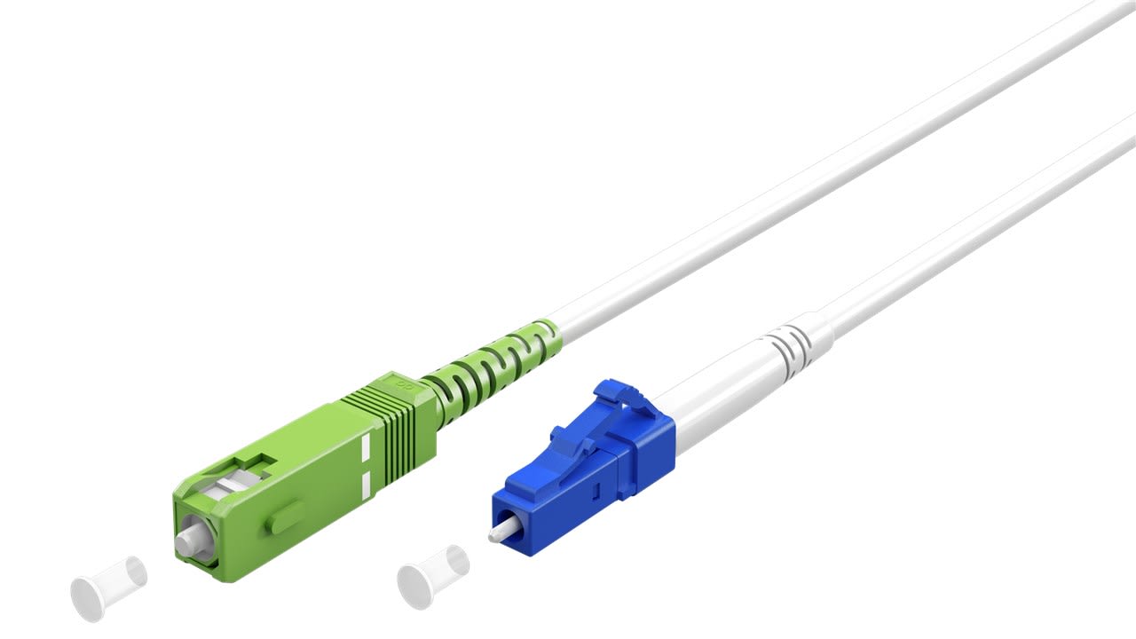 GOOBAY - Kytkentäkaapeli-kuitu - OS2,Sx,0.5m,valk,SC-APC/LC-UPC