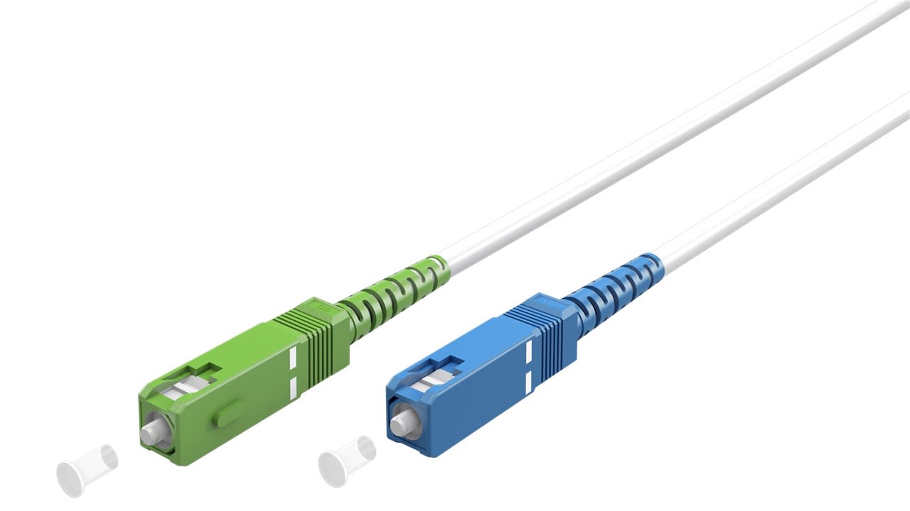 GOOBAY - Kytkentäkaapeli-kuitu - OS2,Sx,10m,valk,SC-APC/SC-UPC