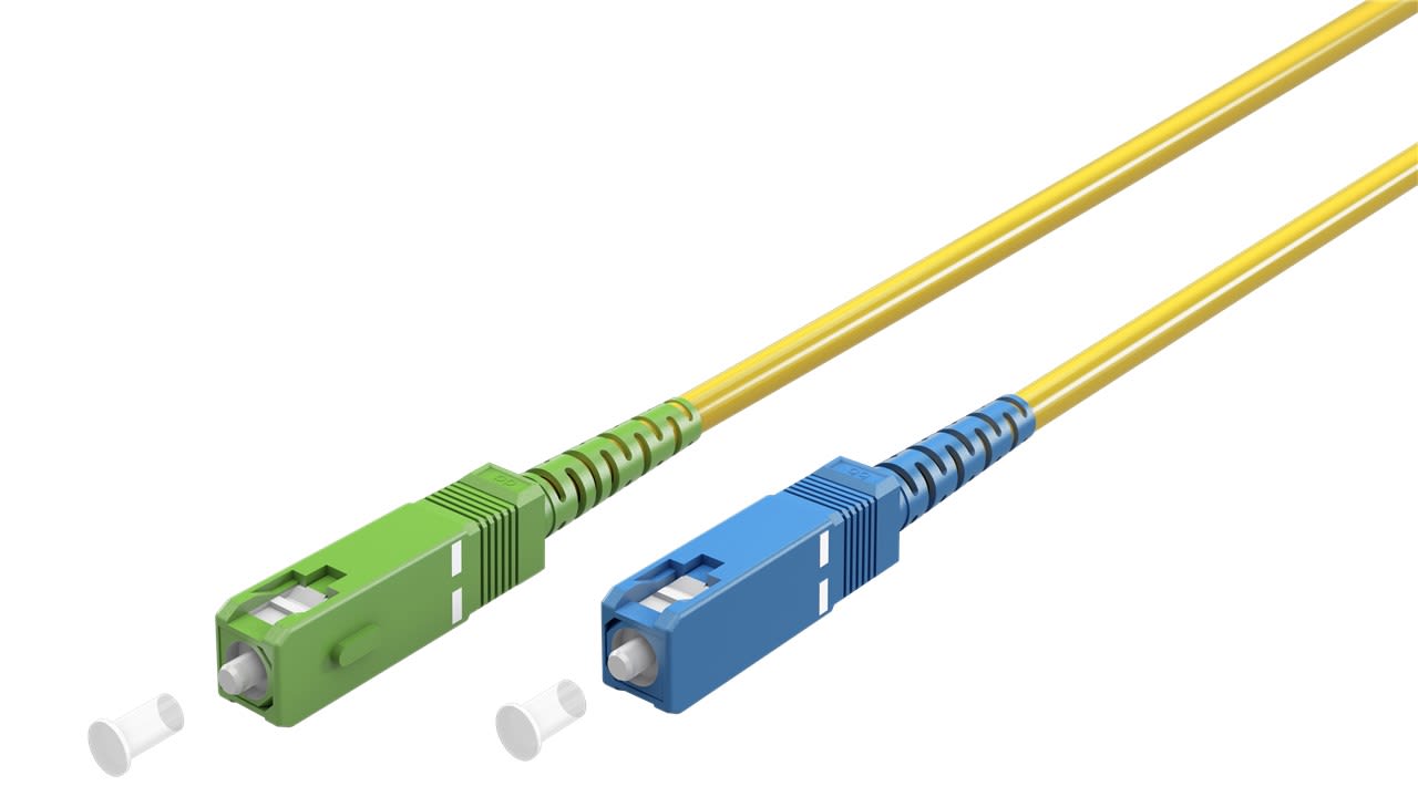 GOOBAY - Kytkentäkaapeli-kuitu - OS2,Sx,5m,kelt,SC-APC/SC-UPC