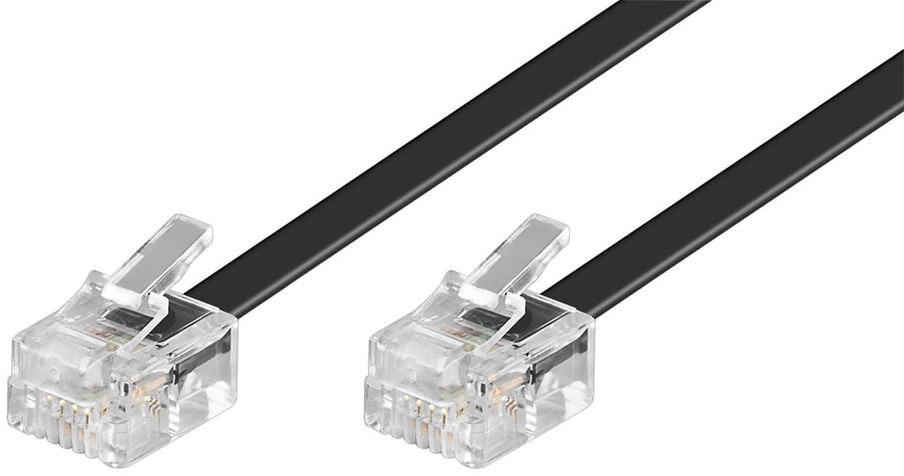 GOOBAY - Kytkentäkaapeli - RJ11 6m musta