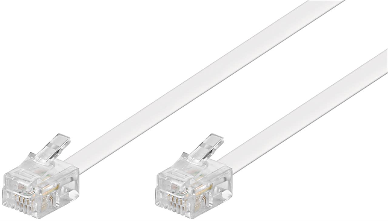 GOOBAY - Kytkentäkaapeli - RJ11 3m valkoinen