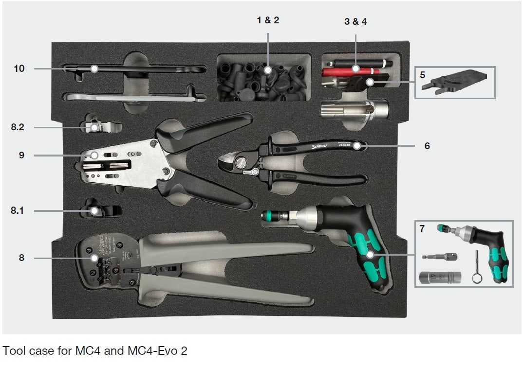 STÄUBLI ELECTRICAL CONNECTORS - Asennustarvikepakkaus - Stäubli MC4 liitin työkalusarja