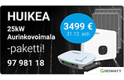 Huikea 25 kW aurinkovoimala -paketti. Snro 9798118