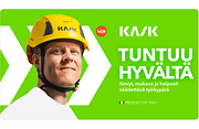 KASK tuntuu hyvältä. Kevyt, mukava ja helposti säädettävä työkypärä.