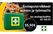 Ensiaputarvikkeet autoon ja työmaalle. 